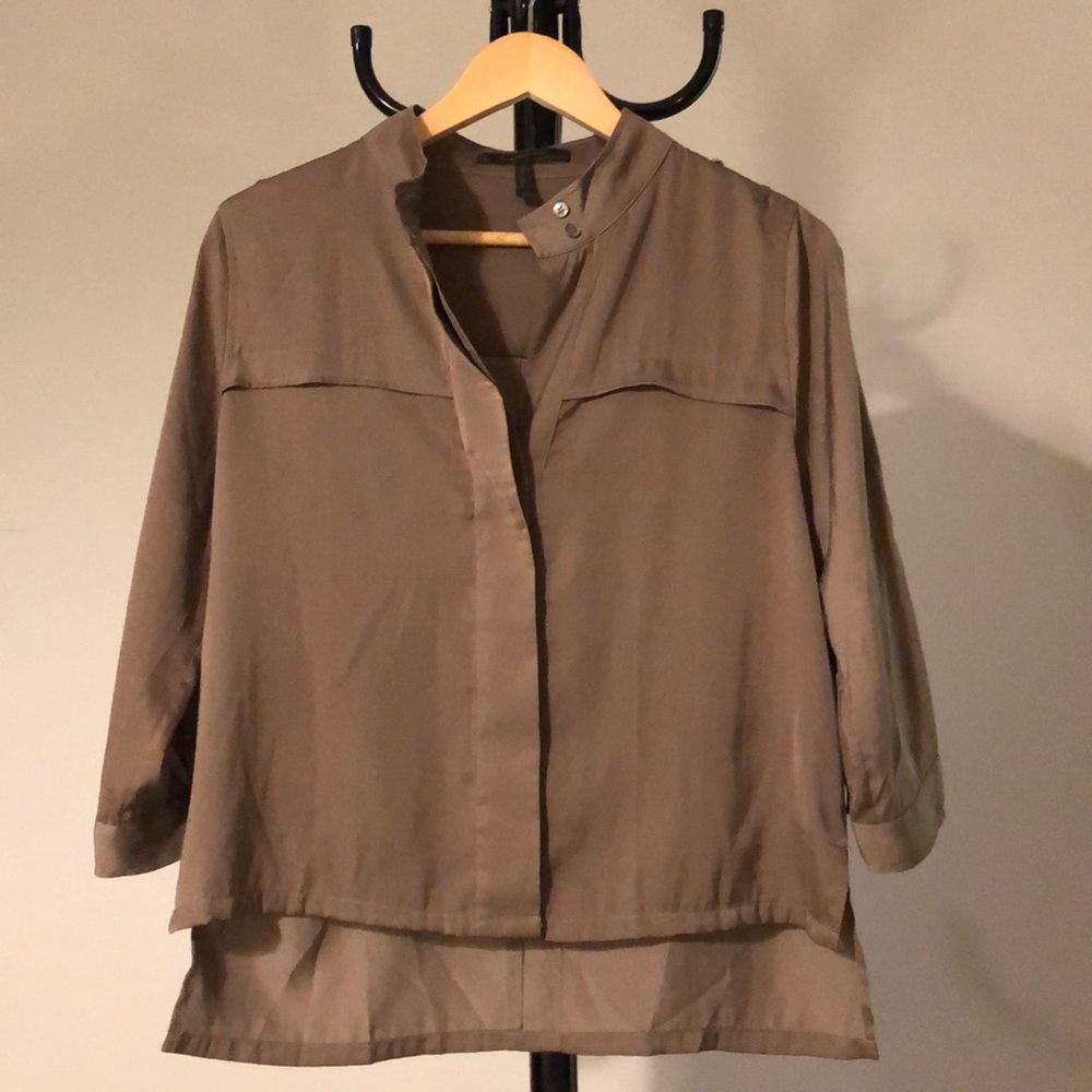 [SALE] BCBGMaxazria olive silk blouse